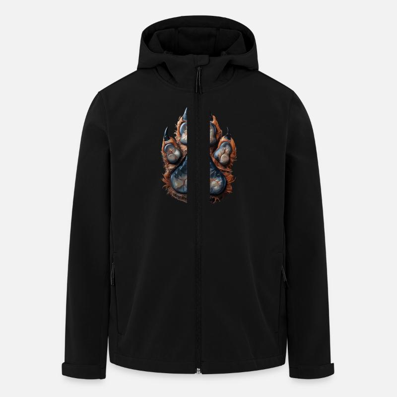 Detaillierter Wolfspfotenabdruck für - Recycelte Männer Softshell-Jacke von Stanley/Stella - Schwarz