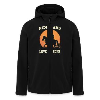 Reitreiten Dad Dad Equestrian Father Rider Pride - Recycelte Männer Softshell-Jacke von Stanley/Stella - Schwarz - Vorne - AI Model Male 185 light (185cm)