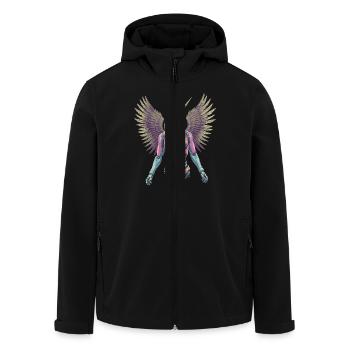 Futuristische Einhorn Engel mit Robotik Flügeln - Recycelte Männer Softshell-Jacke von Stanley/Stella - Schwarz - Vorne - AI Model Male 185 light (185cm)