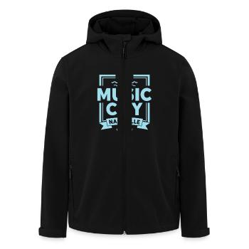 Music City Nashville Gitarre Tennessee - Recycelte Männer Softshell-Jacke von Stanley/Stella - Schwarz - Vorne - AI Model Male 185 light (185cm)