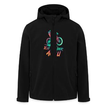 Radfahrer ICH BIN DER AKKU Radeln Lustiges - Recycelte Männer Softshell-Jacke von Stanley/Stella - Schwarz - Vorne - AI Model Male 185 light (185cm)