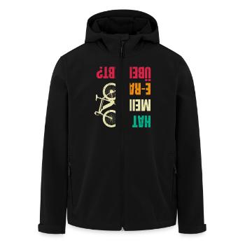 Elektro Fahrrad HAT MEIN E-RAD ÜBERLEBT Lustiges - Recycelte Männer Softshell-Jacke von Stanley/Stella - Schwarz - Vorne - AI Model Male 185 light (185cm)