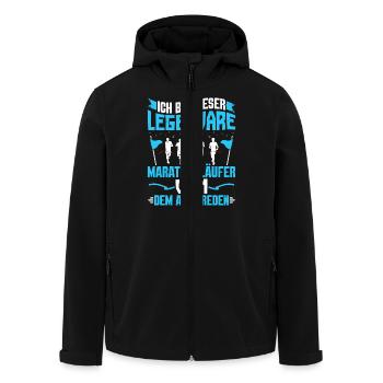 Läufer ICH BIN DIESER LEGENDÄRE MARATHONLÄUFER - Recycelte Männer Softshell-Jacke von Stanley/Stella - Schwarz - Vorne - AI Model Male 185 light (185cm)