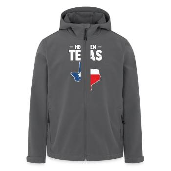 Mexico USA Texas Souvenir Hecho En Tejas - Men’s Recycled Softshell Jacket by Stanley/Stella - anthracite - Front - AI Model Male 185 light (185cm)