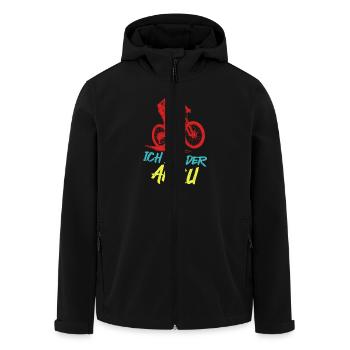 Radfahrer ICH BIN DER AKKU Radeln Lustiges - Recycelte Männer Softshell-Jacke von Stanley/Stella - Schwarz - Vorne - AI Model Male 185 light (185cm)