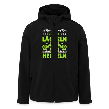 Elektro Rad E-BIKE LÄCHELN STATT HECHELN Lustiges - Recycelte Männer Softshell-Jacke von Stanley/Stella - Schwarz - Vorne - AI Model Male 185 light (185cm)