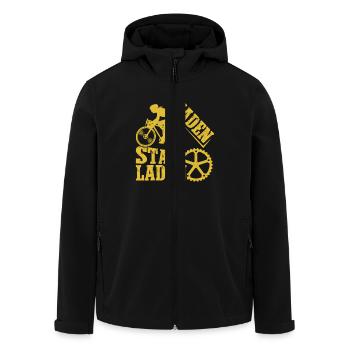 Radfahrer WADEN STATT LADEN Radeln Lustiges - Recycelte Männer Softshell-Jacke von Stanley/Stella - Schwarz - Vorne - AI Model Male 185 light (185cm)