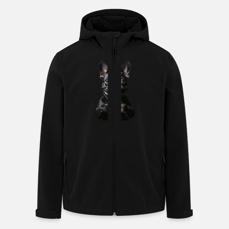 Look mignon de bouledogue français - Veste softshell homme en polyester recyclé Stanley/Stella - noir