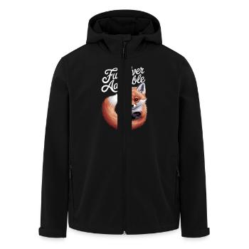 Fur-ever adorable fox illustration for - Men’s Recycled Softshell Jacket by Stanley/Stella - black - Front - AI Model Male 185 light (185cm)