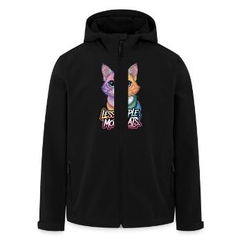 Weniger Menschen Mehr Katzen Buntes Katzenmotiv - Recycelte Männer Softshell-Jacke von Stanley/Stella - Schwarz - Vorne - AI Model Male 185 light (185cm)