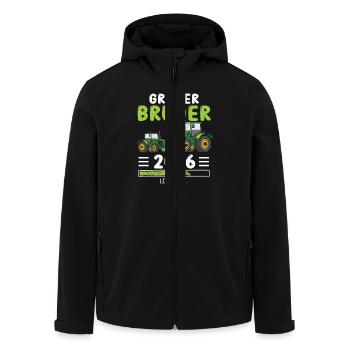 Großer Bruder 2026 Traktor Landwirt - Recycelte Männer Softshell-Jacke von Stanley/Stella - Schwarz - Vorne - AI Model Male 185 light (185cm)