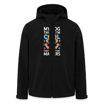 Mon chien pense que je suis cool en disant - Veste softshell homme en polyester recyclé Stanley/Stella - noir - Devant - AI Model Male 185 light (185cm)