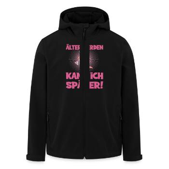 I can get older later Humorous saying - Men’s Recycled Softshell Jacket by Stanley/Stella - black - Front - AI Model Male 185 light (185cm)