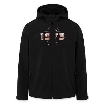 Édition limitée 1973 Cadeau d’anniversaire rétro - Veste softshell homme en polyester recyclé Stanley/Stella - noir - Devant - AI Model Male 185 light (185cm)