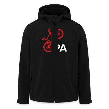 Großvater Radfahren OPA Radeln Lustiges - Recycelte Männer Softshell-Jacke von Stanley/Stella - Schwarz - Vorne - AI Model Male 185 light (185cm)