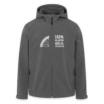 Radfahrer ESSEN SCHLAFEN RADELN WIEDERHOLEN Lustig - Recycelte Männer Softshell-Jacke von Stanley/Stella - Anthrazit - Vorne - AI Model Male 185 light (185cm)