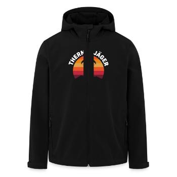 Thermal Hunter Paragliding Adventure - Men’s Recycled Softshell Jacket by Stanley/Stella - black - Front - AI Model Male 185 light (185cm)