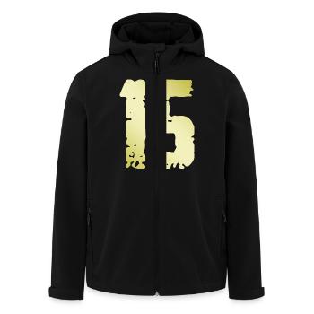 15 Nombre Vintage - Veste softshell homme en polyester recyclé Stanley/Stella - noir - Devant - AI Model Male 185 light (185cm)