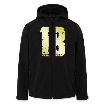 18 Nombre Vintage - Veste softshell homme en polyester recyclé Stanley/Stella - noir - Devant - AI Model Male 185 light (185cm)
