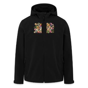 Amateur de café de Pâques avec lapin de Pâques - Veste softshell homme en polyester recyclé Stanley/Stella - noir - Devant - AI Model Male 185 light (185cm)