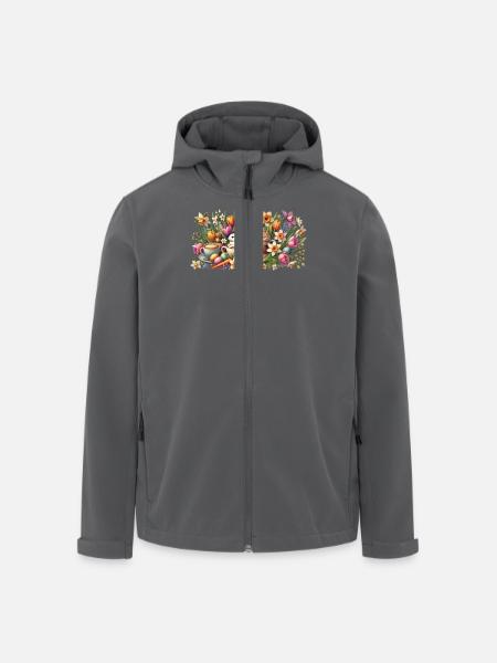 Ostern Kaffeeliebhaber mit Osterhase - Recycelte Männer Softshell-Jacke von Stanley/Stella - Schwarz