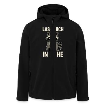 Waschbär mit Spruch – Lass mich in Ruhe - Recycelte Männer Softshell-Jacke von Stanley/Stella - Schwarz - Vorne - AI Model Male 185 light (185cm)