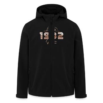 Édition limitée 1982 Cadeau d’anniversaire rétro - Veste softshell homme en polyester recyclé Stanley/Stella - noir - Devant - AI Model Male 185 light (185cm)
