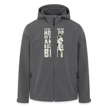 Ich Habe Einen Gürtel, Der Meine Hose Hält Und - Recycelte Männer Softshell-Jacke von Stanley/Stella - Anthrazit - Vorne - AI Model Male 185 light (185cm)