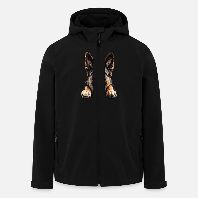 Loyal German Shepherd View - Men’s Recycled Softshell Jacket by Stanley/Stella - black