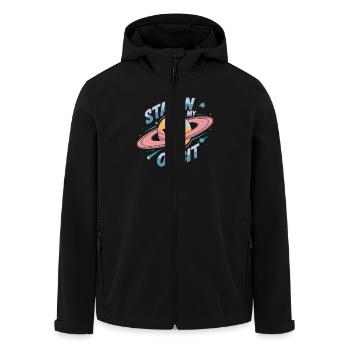 Bleib In Meiner Umlaufbahn Cooles Planetendesign - Recycelte Männer Softshell-Jacke von Stanley/Stella - Schwarz - Vorne - AI Model Male 185 light (185cm)