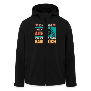 Radfahrer WERD NICHT ÄLTER SCHALTE EINEN GANG HOCH - Recycelte Männer Softshell-Jacke von Stanley/Stella - Schwarz - Vorne - AI Model Male 185 light (185cm)