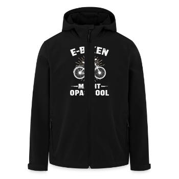 Großvater E-BIKEN MACHT OPAS COOL EBiken Lustiges - Recycelte Männer Softshell-Jacke von Stanley/Stella - Schwarz - Vorne - AI Model Male 185 light (185cm)
