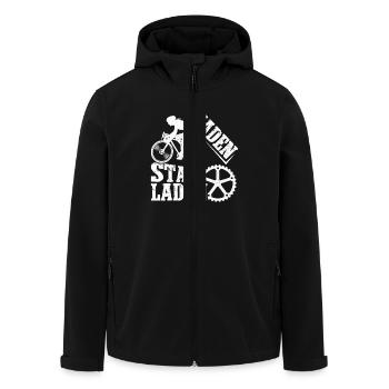 Radfahrer WADEN STATT LADEN Radeln Lustiges - Recycelte Männer Softshell-Jacke von Stanley/Stella - Schwarz - Vorne - AI Model Male 185 light (185cm)