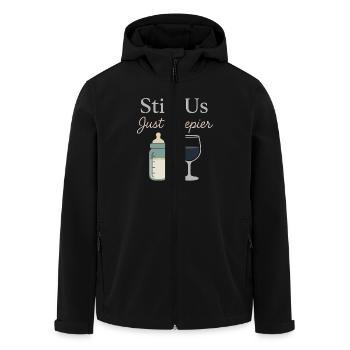 Première soirée de rendez-vous après bébé Nouveaux parents à nouveau - Veste softshell homme en polyester recyclé Stanley/Stella - noir - Devant - AI Model Male 185 light (185cm)