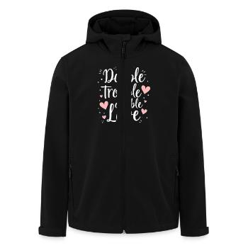 Twin Mom Life Double Trouble Parents Power - Men’s Recycled Softshell Jacket by Stanley/Stella - black - Front - AI Model Male 185 light (185cm)