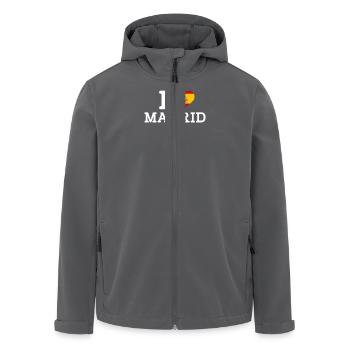 J’aime l’état de Madrid Cool Espagne Lover Coeur Drapeau - Veste softshell homme en polyester recyclé Stanley/Stella - charbon - Devant - AI Model Male 185 light (185cm)
