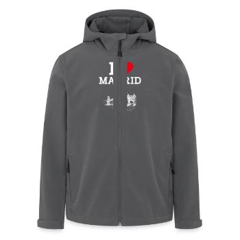 J’aime Madrid Golden Gate Bridge Espagne Lover Drapeau - Veste softshell homme en polyester recyclé Stanley/Stella - charbon - Devant - AI Model Male 185 light (185cm)