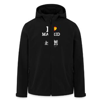 I Love Madrid Spain Lover Golden Gate Bridge Flag - Men’s Recycled Softshell Jacket by Stanley/Stella - black - Front - AI Model Male 185 light (185cm)