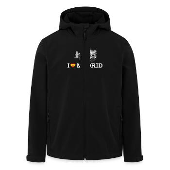 I Love Madrid Spain Heart Flag Golden Gate Bridge - Men’s Recycled Softshell Jacket by Stanley/Stella - black - Front - AI Model Male 185 light (185cm)