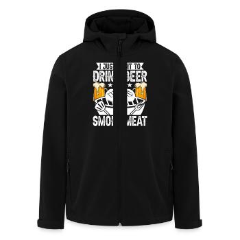 Il suffit de boire de la bière et de fumer de la viande. - Veste softshell homme en polyester recyclé Stanley/Stella - noir - Devant - AI Model Male 185 light (185cm)