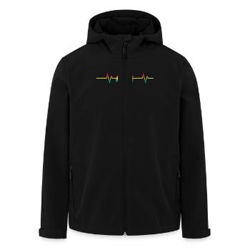 Cornhole Player Heartbeat Line Arc-en-ciel - Veste softshell homme en polyester recyclé Stanley/Stella - noir - Devant - AI Model Male 185 light (185cm)