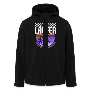 Laufen ELITE LÄUFER BITTE NICHT ÜBERHOLEN Lustiges - Recycelte Männer Softshell-Jacke von Stanley/Stella - Schwarz - Vorne - AI Model Male 185 light (185cm)
