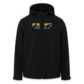 Cornhole Player Silhouette de style rétro - Veste softshell homme en polyester recyclé Stanley/Stella - noir - Devant - AI Model Male 185 light (185cm)