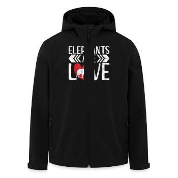 Elephant Lovers Gifts - Recycelte Männer Softshell-Jacke von Stanley/Stella - Schwarz - Vorne - AI Model Male 185 light (185cm)