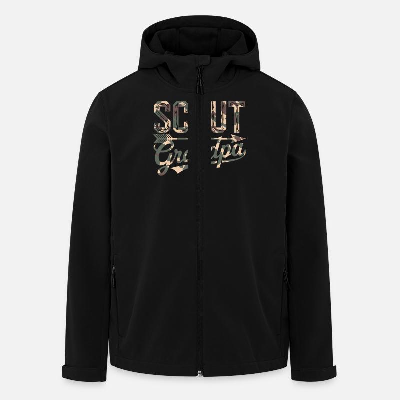 Scout Guide Scout Camping - Men’s Recycled Softshell Jacket by Stanley/Stella - black