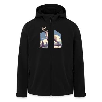 Rentiere Rentier - Recycelte Männer Softshell-Jacke von Stanley/Stella - Schwarz - Vorne - AI Model Male 185 light (185cm)