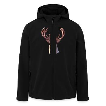 Rentiere Rentier - Recycelte Männer Softshell-Jacke von Stanley/Stella - Schwarz - Vorne - AI Model Male 185 light (185cm)