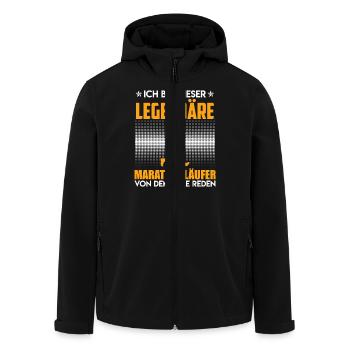 Läufer ICH BIN DIESER LEGENDÄRE MARATHONLÄUFER - Recycelte Männer Softshell-Jacke von Stanley/Stella - Schwarz - Vorne - AI Model Male 185 light (185cm)