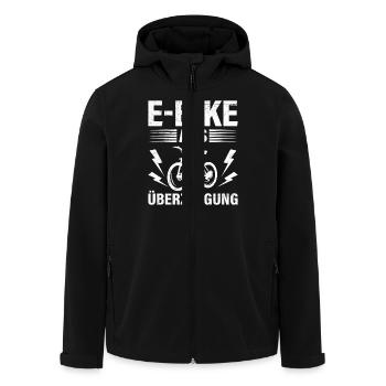 E-BIKE AUS ÜBERZEUGUNG Elektro Fahrrad Lustiges - Recycelte Männer Softshell-Jacke von Stanley/Stella - Schwarz - Vorne - AI Model Male 185 light (185cm)