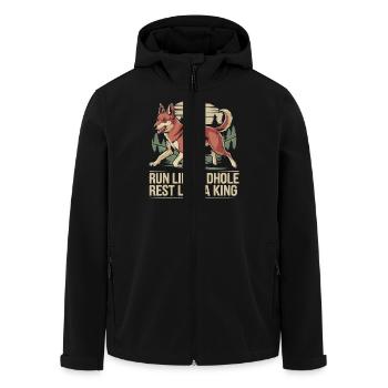 Dhole Lover Wildlife Canid Asiatischer Wildhund - Recycelte Männer Softshell-Jacke von Stanley/Stella - Schwarz - Vorne - AI Model Male 185 light (185cm)